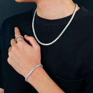 Collier Chaîne Tennis Xingyue en Argent Sterling 925 avec Diamants Moissanite VVS de 5 mm pour Hommes et Femmes, Style Hip-hop, Vente en Gros - Product Image 3