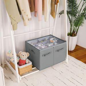 Caja Organizadora de Zapatos Plegable con Divisores Ajustables, Correa de Transporte Resistente, Cubierta de PVC Transparente de Alta Calidad, Bolsa con Cierres Suaves - Product Image 4