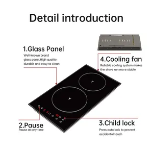 A criança cerâmica infravermelha do fogão do controle 3000w do toque trava o vidro cerâmico para o cooktop cerâmico incorporado do fogão de indução