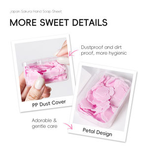 Comprimés de savon faits à la main au <span class=keywords><strong>beurre</strong></span> de karité en forme de <span class=keywords><strong>mini</strong></span> pétale portables Tissu à usage unique pour les étudiants et les enfants - Product Image 3