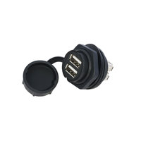Connecteur de panneau double femelle USB Type-A étanche IP67