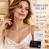 Collier pour femme en argent sterling 925 avec pendentif cœur en moissanite taille ronde 6 mm 0,8 ct, vente en gros, best-seller