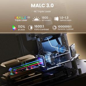 Proyector Láser Triple 4K JMGO N3 con Google TV, 1800 ISO Lúmenes, Zoom Óptico 1.3x, Proyector de Cine en Casa 4K UHD - Product Image 5