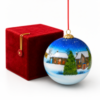 Ornement de Noël personnalisé en verre artisanal de luxe avec boîte cadeau pour cadeaux d'entreprise