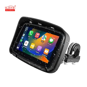 SUNWAYI Wireless Motorcycle CarPlay Android Auto 5" GPS NavigationHD1080p Cameras Carplay Motorcycle DVR