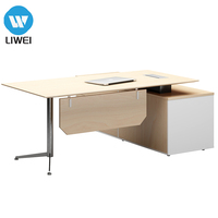 Bureau de direction LIWEI, placage bois de luxe, design moderne extensible, personnalisable, installation facile, garantie 3-5 ans, bureau