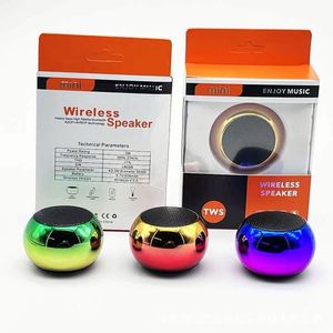 Hot Sale New Electroplating Metal Wireless Speaker <b>Mini</b> M3 TWS Party Type C Speaker Portable 3D Round Stand Wireless Speakers - Product Image 2