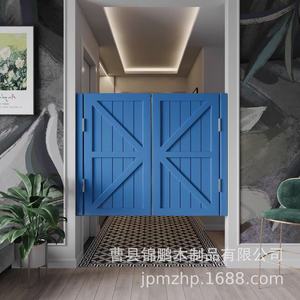 Porte demi-haute en bois massif à double ouverture, pour couloir, porte de séparation intérieure, en bois de rondins, durable, porte simple - Product Image 3