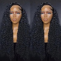 Perruque Lace Front 13x4 en cheveux humains bruts, style Pixie bouclé crépu, vietnamienne, sans colle, avec dentelle HD, pour femmes noires, vente en gros