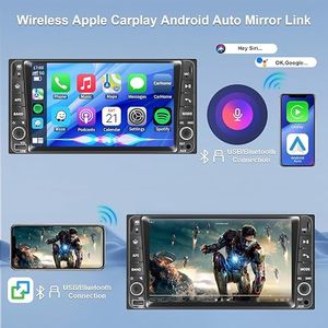 Radio para Auto de 7 Pulgadas con Pantalla IPS para Toyota 4Runner, Tundra, Sequoia, <span class=keywords><strong>Apple</strong></span> CarPlay Inalámbrico, Android Auto, Mirror Link, Bluetooth, AM/FM, Cámara de Reversa - Product Image 1