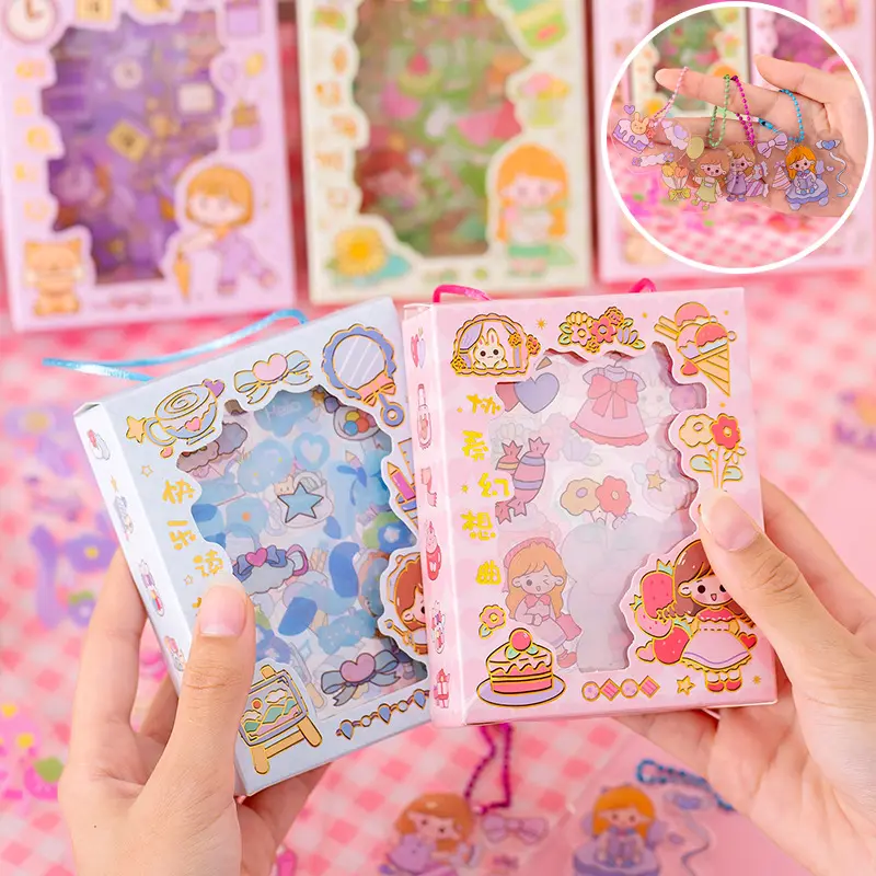 Promotion Ready Goods Dekoratives Geschenk Nettes Mädchen Vinyl Cartoon Die Cut Kawaii Pvc Aufkleber Für Kinder