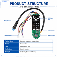 Carte de circuit d'affichage du tableau de bord à 3 fils Pro 2, compatible avec le panneau d'instrument LED du scooter électrique Pro 2