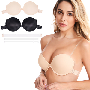 Women Invisible <strong>Bra</strong> Stick on Push up Underwire Padded Cup <strong>Strapless</strong> <strong>Bra</strong> with <strong>Clear</strong> Halter Neck Strap - Product Image 5