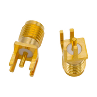 Conector Coaxial RF SMA Hembra de Ángulo Recto para Montaje en PCB, Conector SMA-KE con Patilla Desplazada, 50 Ohmios, DC-6GHz