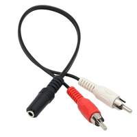 Usine directe DC3.5mm femelle à 2RCA mâle stéréo Audio Y câble répartiteur conducteur en cuivre blindé