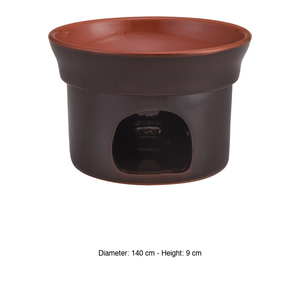 Bagnacauda Ø 14 cm H 9 cm, Color Marrón, Arcilla Refractaria, Dos Tonos, Vulcania - Product Image 3