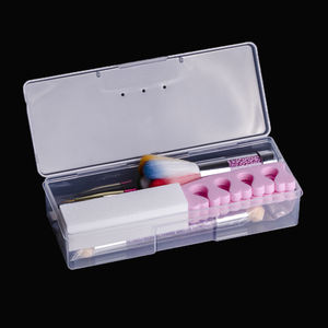 Contenedores de Almacenamiento de Plástico Rosa y Blanco, Organizador de Herramientas de Manicura, Caja de Almacenamiento para Decoraciones de Uñas, en Existencia - Product Image 1