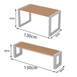 Table de terrasse extérieure personnalisable pour restaurant, table de jardin décontractée et bancs, table et chaises de restaurant en métal - Product Image 2