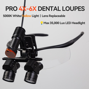 Phẫu thuật góc cạnh đầu gắn kính hai mắt Độ phóng đại 4x-6x Tầm nhìn sáng Headband TTL Ergo nha khoa LOUPES 5x với ánh sáng - Product Image 5