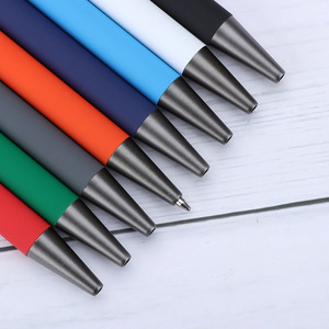 Benutzer definiertes Logo Soft Touch Metall Gel Pen Schwarz Blau Tinte 0,5mm Klicken Sie auf Gel Ink Pen Metalls chale für Business Promotion - Product Image 6