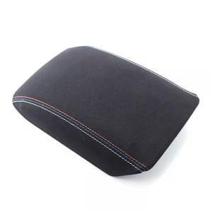 Cubierta para Reposabrazos de Audi A4 2009-2012, Panel de Almacenamiento de Cuero Negro y Gamuza, Accesorio - Product Image 2