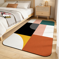 Elegant Modern Polyester Non-Woven Printed Carpet Anti-Skid PVC Backing Waterproof Stain Resistant Pet Safe Eco-Conscious Rug