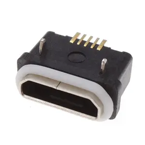 Manufacturer supplier 180 degree surface mount SMD IPX7 female 5 pin micro usb type b waterproof connector