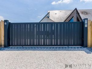 Princeton 6 pies <span class=keywords><strong>de</strong></span> aluminio Privacidad Estate Gates Automatic Electric Driveway Cantilever Slide Gate <span class=keywords><strong>Madera</strong></span> tratada térmicamente - Product Image 2