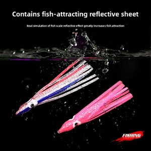 Lot de 5 leurres de pêche au calamar bioniques miniatures lumineux en caoutchouc multi-tentacules, 20 couleurs, pour la pêche en mer, vente en gros - Product Image 3