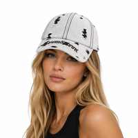 Gorra de béisbol ajustable de mezclilla sólida, estilo camionero de 6 paneles, con visera curva, lavada, desgastada y con efecto vaquero rasgado.