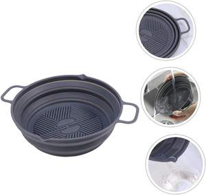 7.5/8/8.5 pouces 19-25CM pliable réutilisable antiadhésif Silicone four plaque de cuisson Air friteuse panier Air friteuses doublure Silicone Pot plateau - Product Image 3