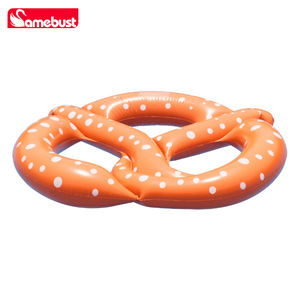 Amebust <b>Inflatable</b> Bagel <b>Float</b> Orange With White Dots Adult Swim Ring <b>Pool</b> <b>Float</b> - Product Image 4