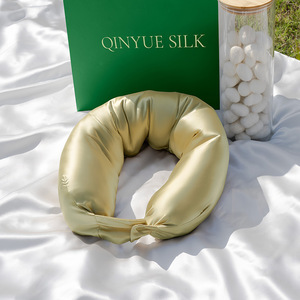 Qinyue Silk <b>Neck</b> <b>Pillow</b> Gold 1.1-2 Jin Portable Cervical <b>Pillow</b> For Office Naps - Product Image 1