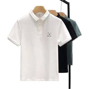 เสื้อโปโลชาย 100% ผ้าฝ้าย ปักโลโก้ตามสั่ง ระบายอากาศได้ดี เสื้อโปโลลำลองสำหรับตีกอล์ฟ ผู้ผลิตขายส่ง OEM - Product Image 1