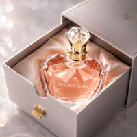 Flacon de parfum en verre vide en forme de cœur avec bouchon couronne facetté pour l'emballage de parfums
