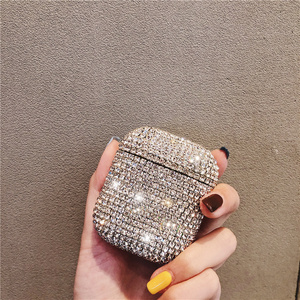 Portátil duradero auricular inalámbrico caja de carga 3D Bling diamantes caso duro para los <span class=keywords><strong>AirPods</strong></span> 1 2 - Product Image 3