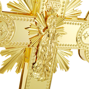 Nuevo Diseño de Cruz Grande Ortodoxa Católica de Doble Cara, Cruz Procesional de Mano, Fabricada por Proveedor Religioso HT - Product Image 4