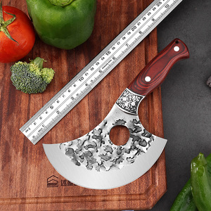 Ensemble de vaisselle forgé de cuisine de chef féminin professionnel de couteau en os, couteau de boucher en acier inoxydable avec fourreau - Product Image 3