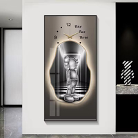 Creative Violent Ours LED Art Moderne Horloge Murale De Luxe Photo Suspendue pour Couloir Décor Muet Grande Tenture Murale Décoration