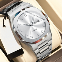 Montre pour homme lumineuse avec logo personnalisé, plaquée or de luxe, sportive, étanche, multifonction, pour l'extérieur, montre-bracelet à quartz pour affaires
