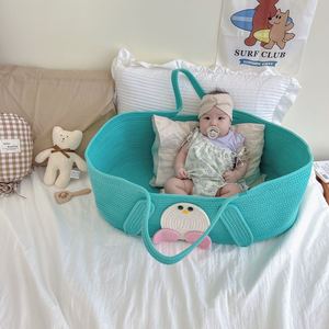 Cestino per neonati di sicurezza durevole con deposito per la corda di cotone portatile tessuto cesto per bambini - Product Image 4