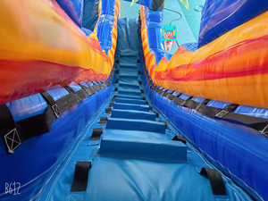 Toboggans aquatiques gonflables à thème coloré commerciaux, aire <span class=keywords><strong>de</strong></span> <span class=keywords><strong>jeux</strong></span> gonflable extérieure, toboggan aquatique gonflable en PVC, grand toboggan gonflable à sauter - Product Image 6