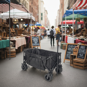 Carrito de Camping Plegable Resistente de Acero Inoxidable con Cuatro Ruedas, Plataforma para la Compra, Capacidad de 190L, OEM WOQI - Product Image 4