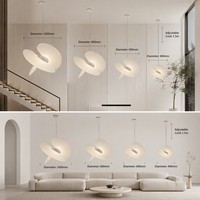 Lustre suspendu moderne en soie d'imitation style nordique, abat-jour blanc, douille G9, haute luminosité, pour salles à manger, bars, lofts, duplex