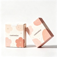 Boîte cosmétique de luxe personnalisée avec logo, en crème et terre cuite, avec design abstrait en feuille d'or, boîte en carton rigide pour produits de beauté