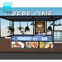 Kiosque à café intérieur moderne, kiosque conteneurisé en bois, kiosque alimentaire mobile pour centre commercial