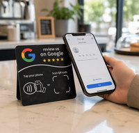 Carte NFC étanche en acrylique avec puce NTAG213 pour avis Google, idéale pour restaurants, hôtels, commerces et enseignes de réseaux sociaux en Allemagne
