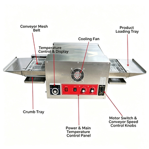 <span class=keywords><strong>Horno</strong></span> de Pizza Industrial Eléctrico de 18 Pulgadas, de Acero Inoxidable de Grado Alimenticio, con Tubo Recto, de 6KW de Alta Potencia - Product Image 5