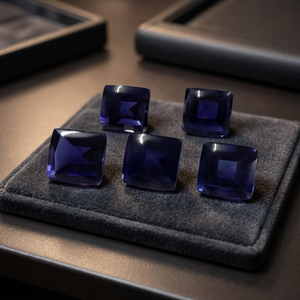 Piedras Preciosas de Iolita Natural, Corte Cuadrado Tipo Cojín, Gemas Sueltas Certificadas por Terceros, Venta al Por Mayor de Gopika Exports para Joyería - Product Image 1