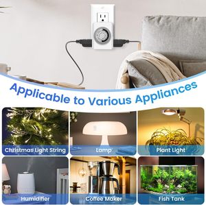 Minuteries mécaniques d'intérieur pour prises électriques avec double <span class=keywords><strong>prise</strong></span> de courant Minuteries mécaniques à brancher 24 heures par jour - Product Image 5